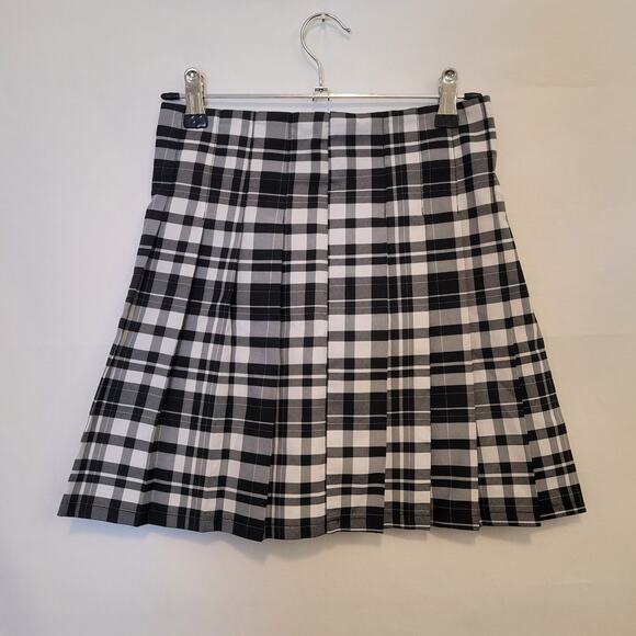 No Boundaries Black & White Plaid Pleated Mini Skirt Juniors XS Preppy School - Picture 1 of 7